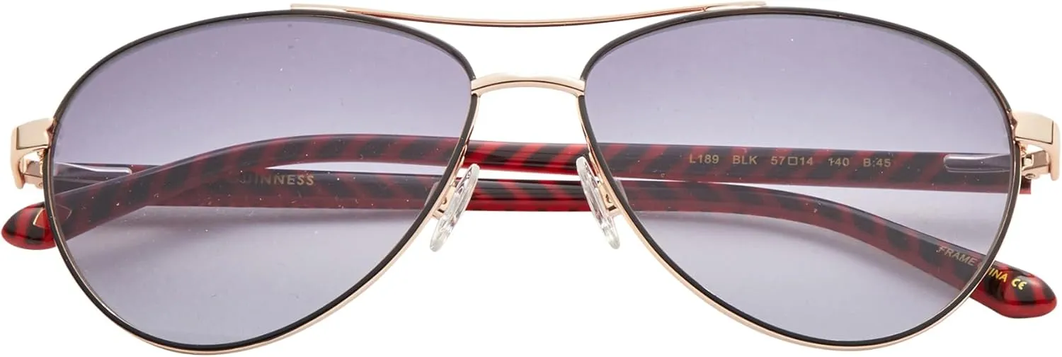 Lulu Guinness L189 Aviator Sunglasses for Women, 57 mm, UV400 Protection