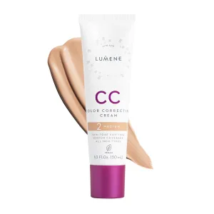 Lumene Color Correcting CC Cream - Lightweight Foundation - Medium Coverage - Redness Reducing Face Makeup for a Glowing Complexion - Vegan Formula   Suitable for All Skin Types - Medium (1 fl oz)