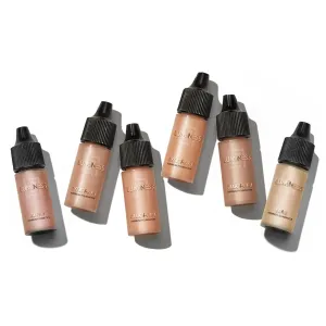 Luminess Silk 4-in-1 Airbrush Foundation Makeup Starter Kit - Tan Coverage, 6-piece - Includes 2x Silk Airbrush Foundation, Blush, Glow Highlighter, Moisturizer Primer & Airbrush Cleaning Solution