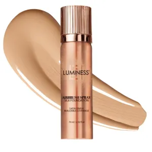 LUMINESS Silk Airbrush Spray Foundation - Full Coverage Foundation - Formula Hydrates & Moisturizes with Hyaluronic Acid, Aloe Vera & Hydrolyzed Silk (Shade - Light Medium)