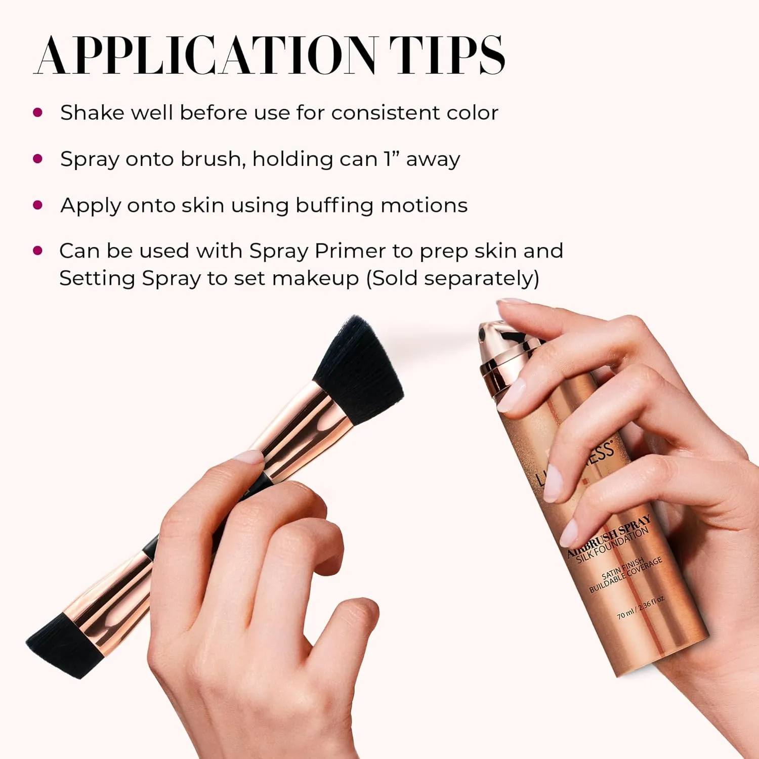 LUMINESS Silk Airbrush Spray Foundation - Full Coverage Foundation - Formula Hydrates & Moisturizes with Hyaluronic Acid, Aloe Vera & Hydrolyzed Silk (Shade - Light Medium)