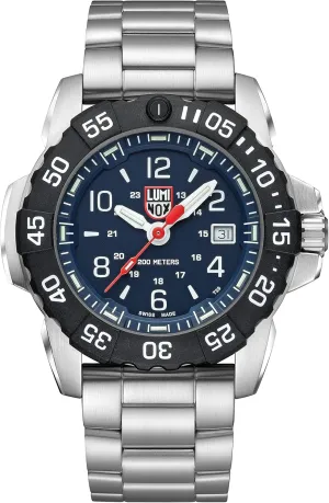 Luminox - Navy Seal RSC XS.3254.CB - Mens Watch 45mm - Military Dive Watch in Silver/Blue Date Function - 200m Water Resistant - Sapphire Glass - Mens Watches - Made in Switzerland