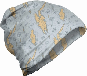 Lunarable Unisex Beanie, Retro Toned Pirate Map, Hiking Outdoors