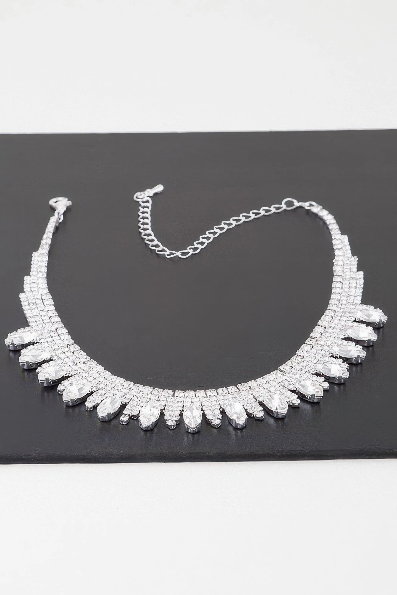 Luxury Rhinestone Drop Choker Necklace