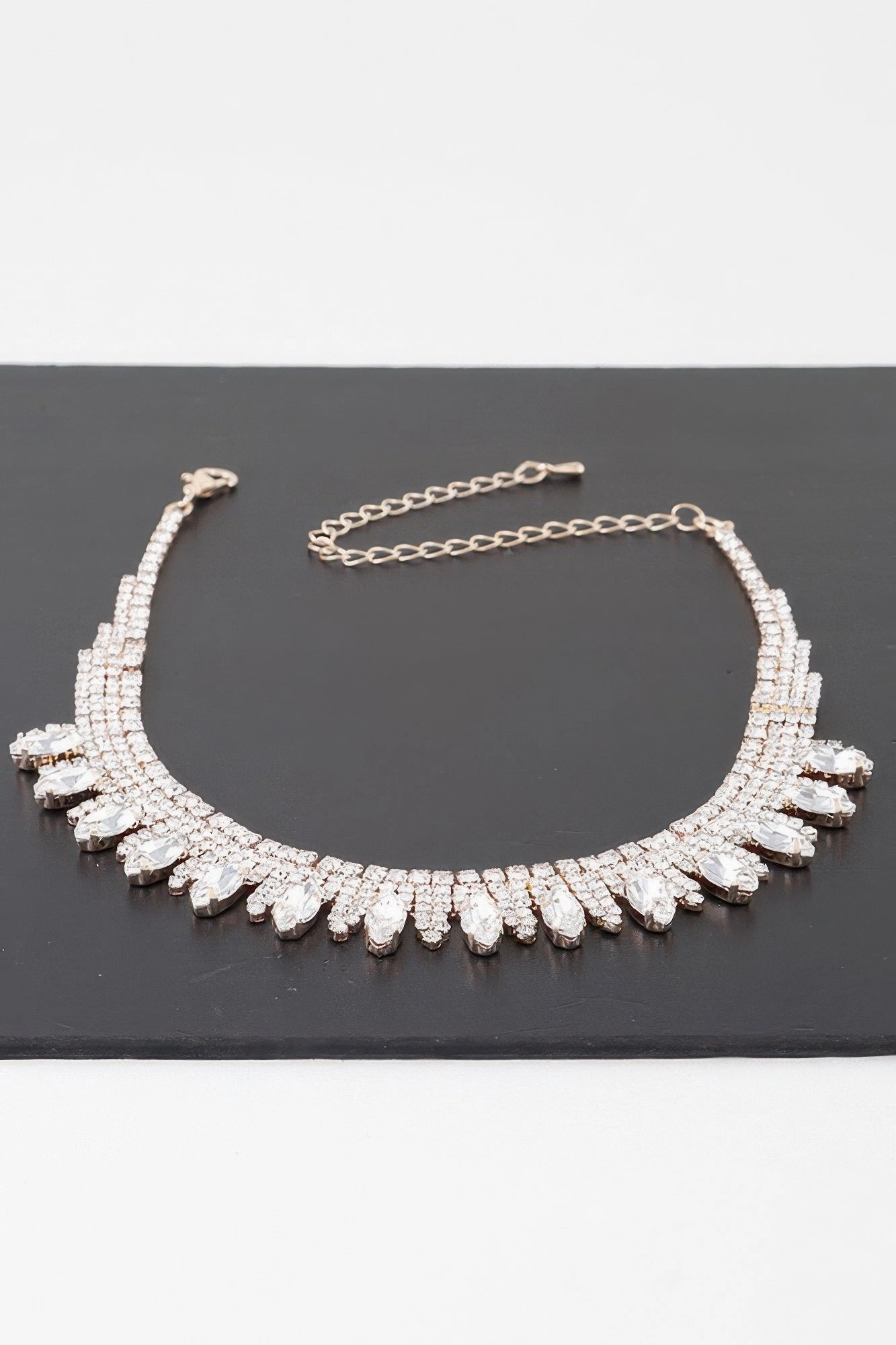 Luxury Rhinestone Drop Choker Necklace