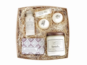 Luxury Spa Day Gift for Women - Relaxing Lavender Essential Oil Spa Day Self Care Kit