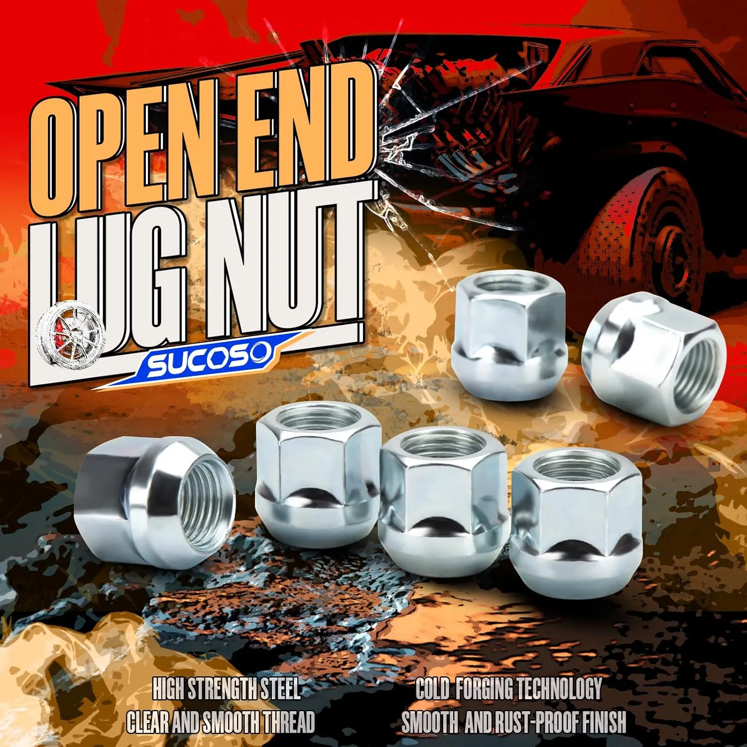 M14x1.5 Lug Nuts Replacement for Chevy Silverado Tahoe C/K2500 Suburban, GMC Sierra Yukon, RAM 2500 3500, Ford F250, 32PC Open end Zinc Conical Bulge Seat 14×1.5 Lug Nuts for Aftermarket Wheels
