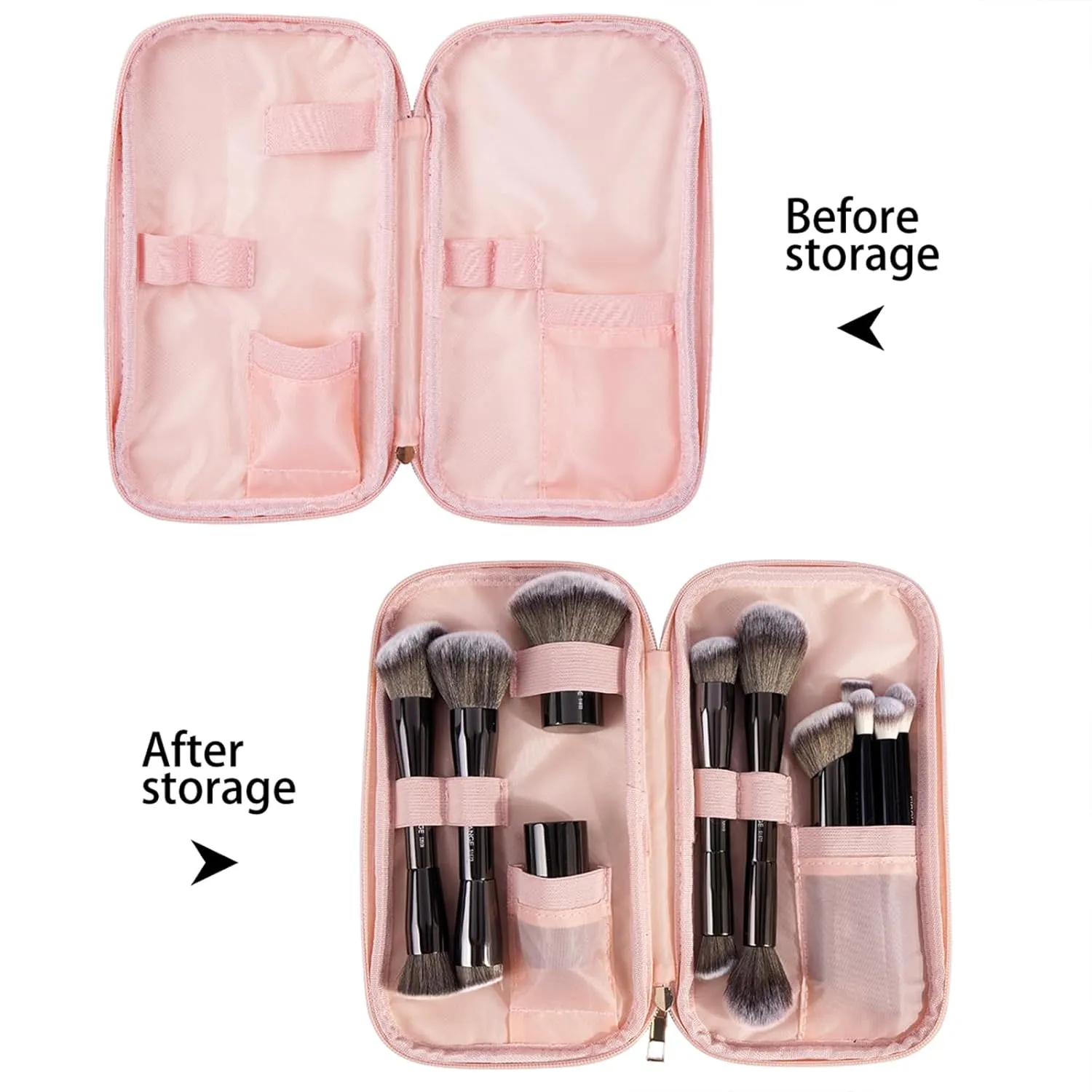 MAANGE 12 PCS Professional Makeup Brushes with Case-Black