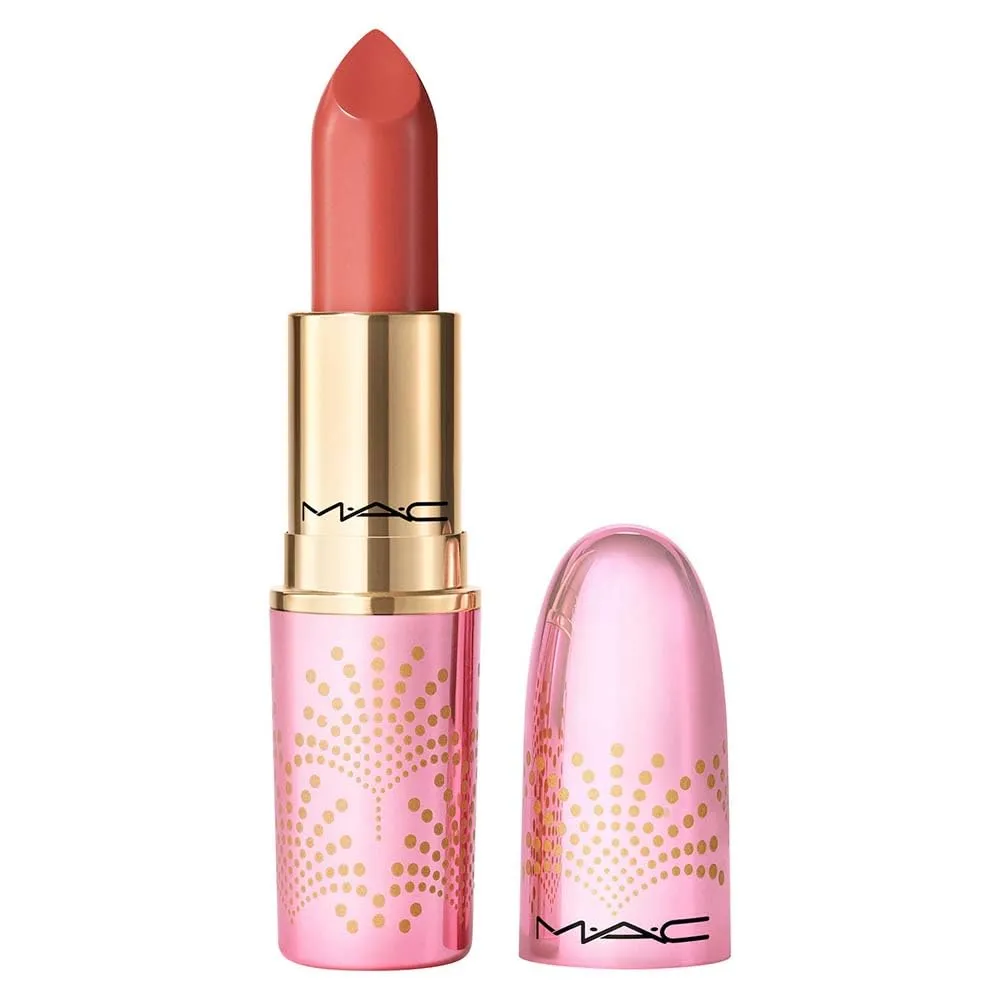 MAC Limited Edition Bubbles & Bows Lustreglass Sheer Shine Lipstick - These Lips Are Expensive (Warm brick orange) - .1 oz / 3 g