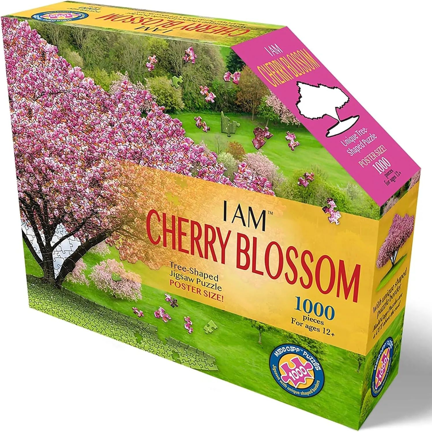 Madd Capp: I Am Cherry Blossom - 1000 Piece Tree Shaped Jigsaw Puzzle, 25x38 Finished Size, Includes Educational Fun Fact Booklet, Nature Puzzle