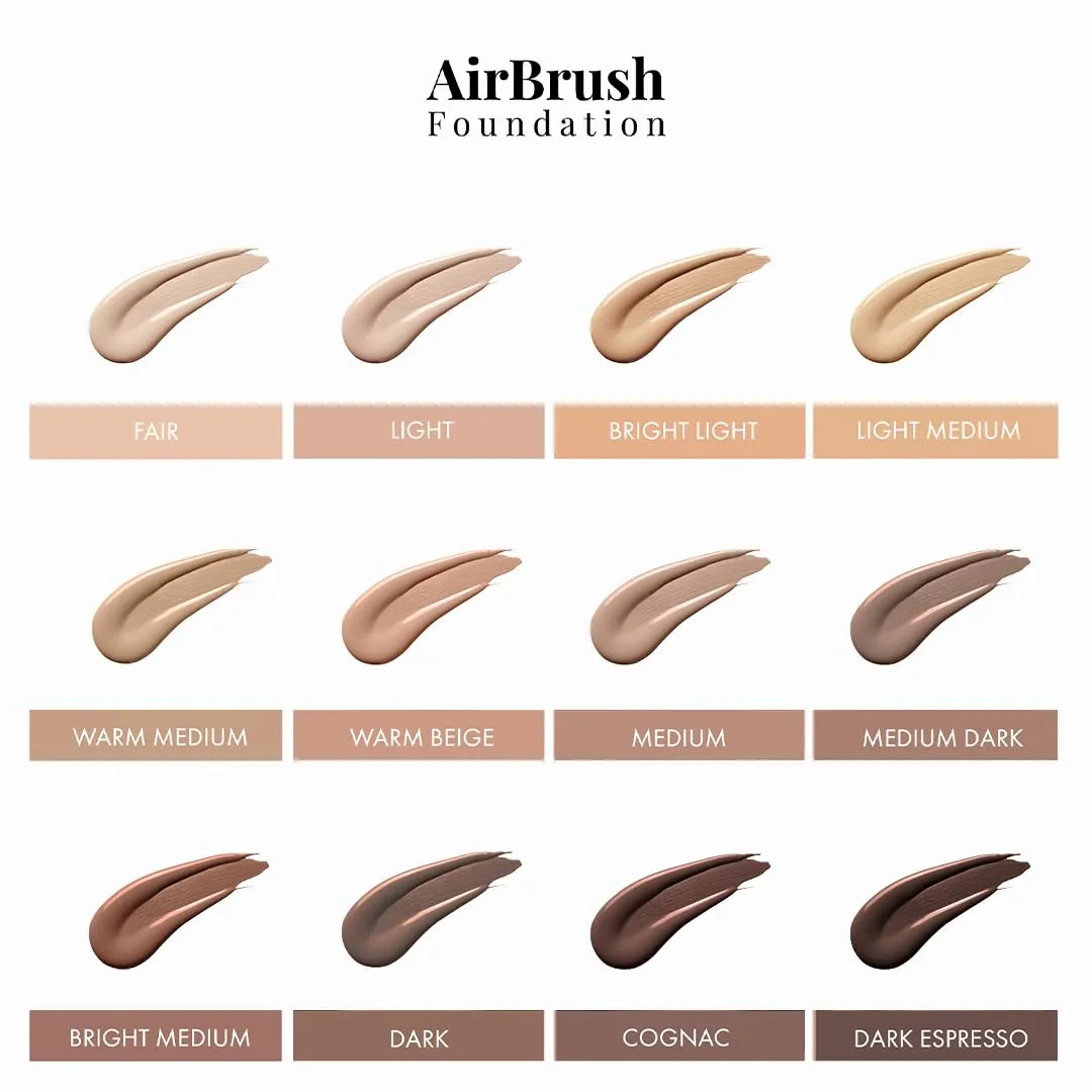 MagicMinerals AirBrush Foundation Set by Jerome Alexander – 3pc Set Includes Primer, Foundation and Kabuki Brush - Spray Makeup with Anti-aging Ingredients for Smooth Radiant Skin (Light)