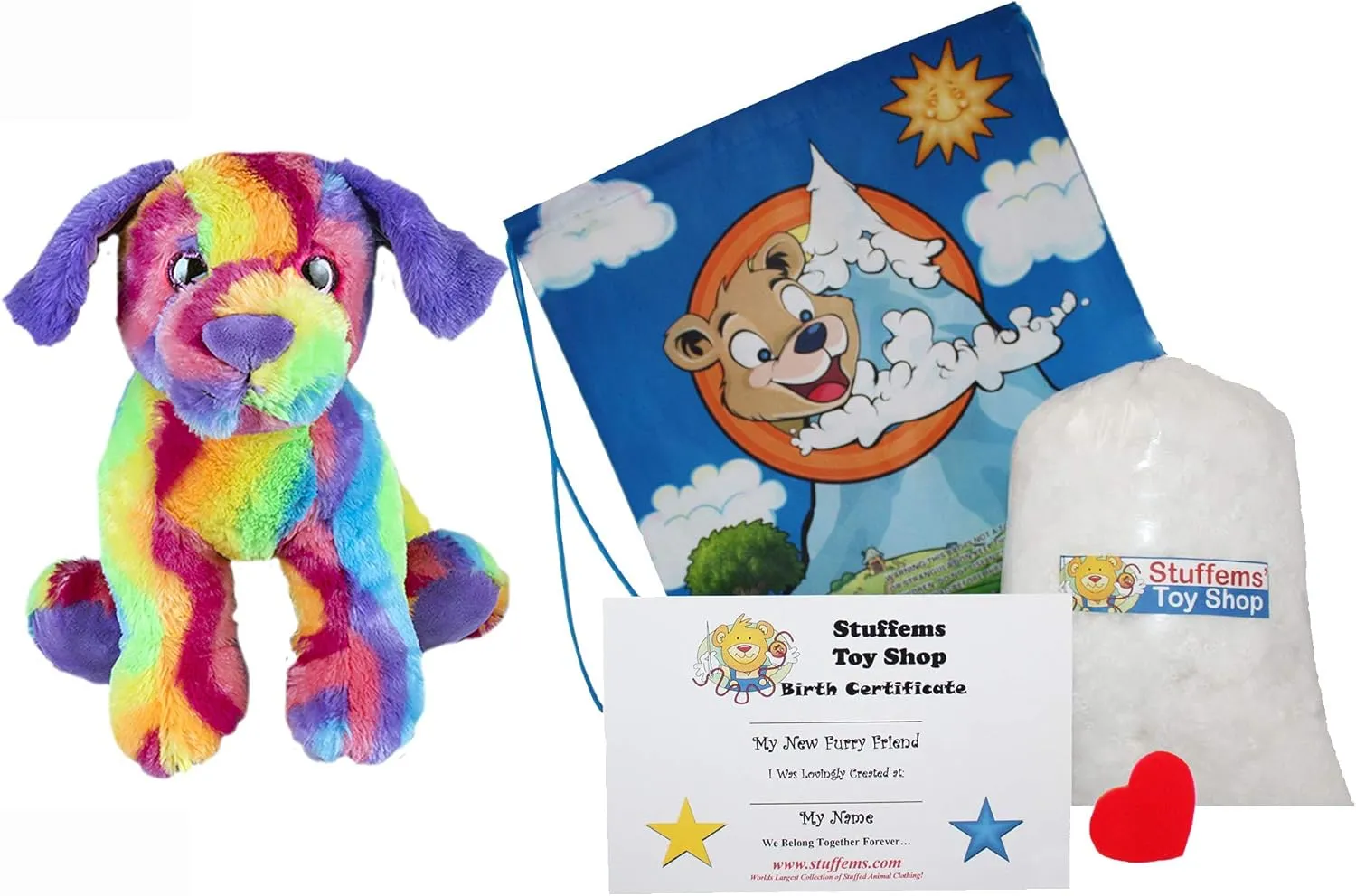 Make Your Own Stuffed Animal Candy The Dog 16" - No Sew - Kit with Cute Backpack!