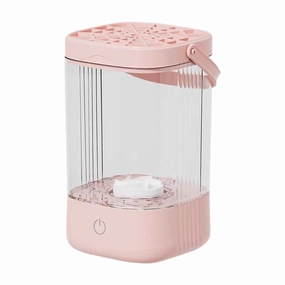 Makeup Brush Cleaner Brush Cleaning Washing Tool, Multipurpose Fast Drying Brush Cleaning Drying Machine for Salon, Pink