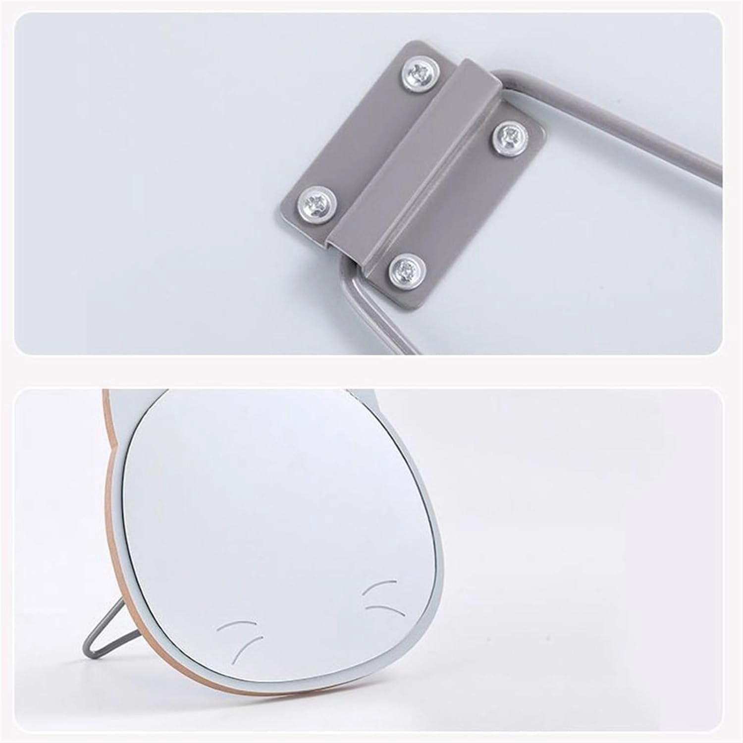 Makeup Mirror Creative Cute Makeup Mirror Home Bedroom Bathroom Desktop Vertical Vanity Mirror Portable Foldable Vanity Mirror Cosmetic Mirror(C)
