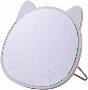 Makeup Mirror Creative Cute Makeup Mirror Home Bedroom Bathroom Desktop Vertical Vanity Mirror Portable Foldable Vanity Mirror Cosmetic Mirror(C)