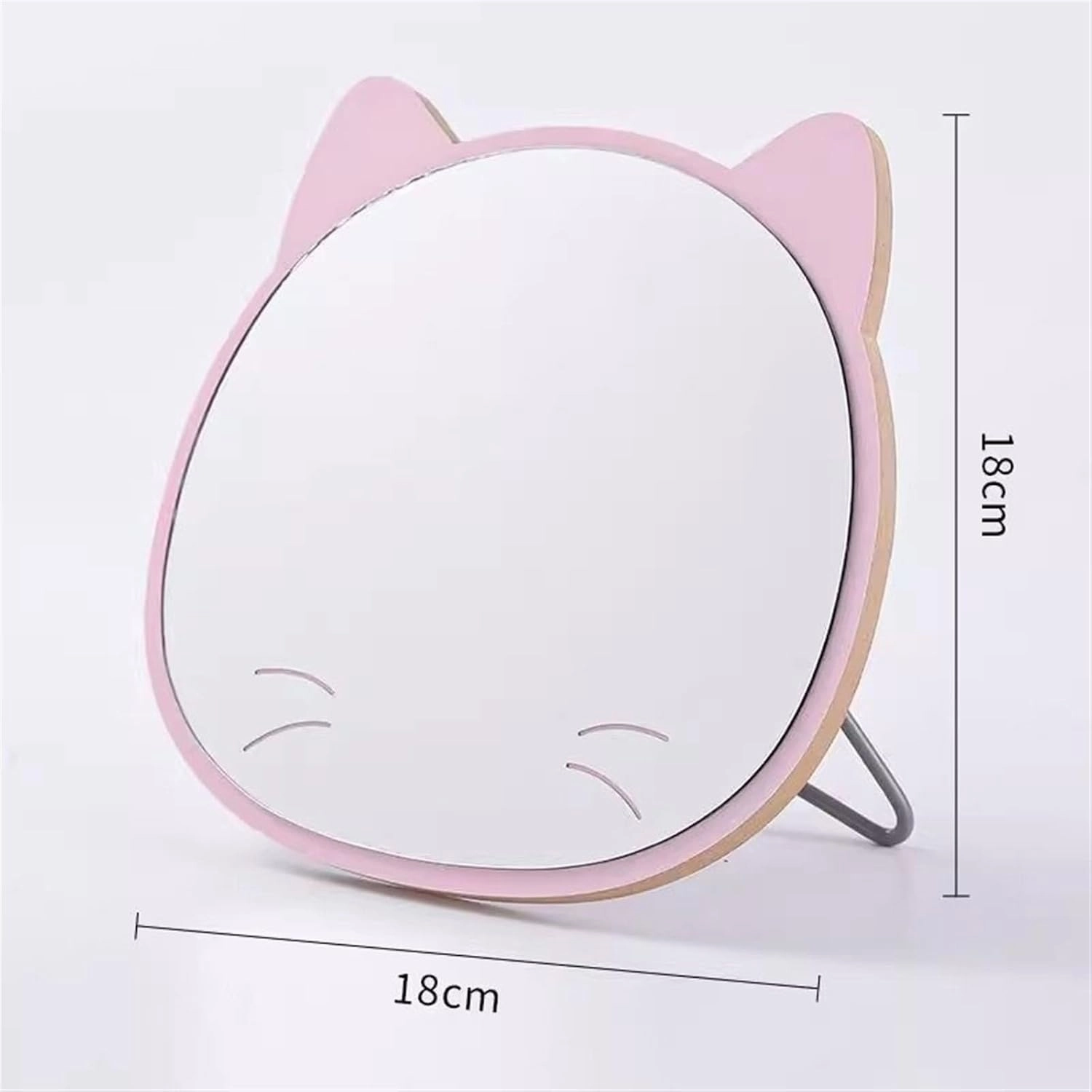 Makeup Mirror Creative Cute Makeup Mirror Home Bedroom Bathroom Desktop Vertical Vanity Mirror Portable Foldable Vanity Mirror Cosmetic Mirror(C)