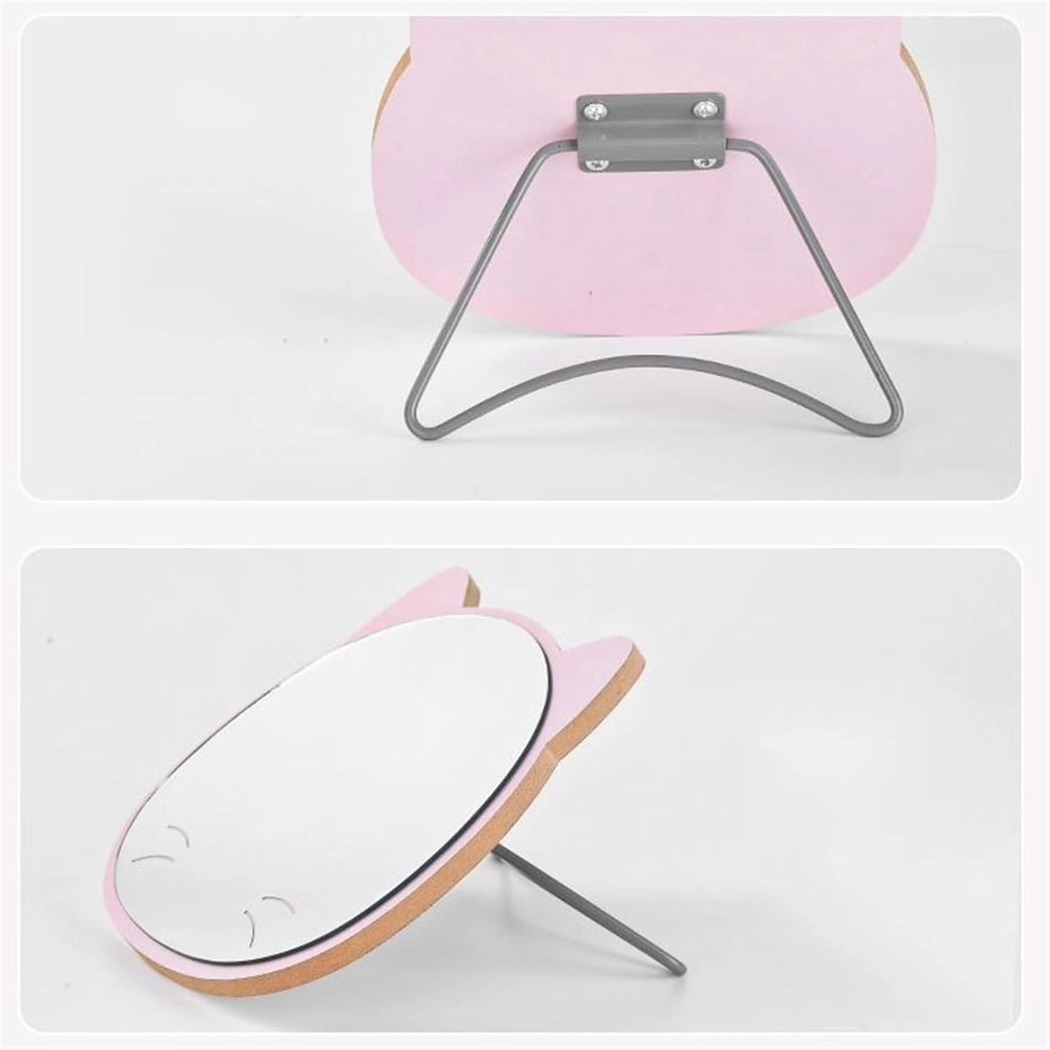 Makeup Mirror Creative Cute Makeup Mirror Home Bedroom Bathroom Desktop Vertical Vanity Mirror Portable Foldable Vanity Mirror Cosmetic Mirror(C)