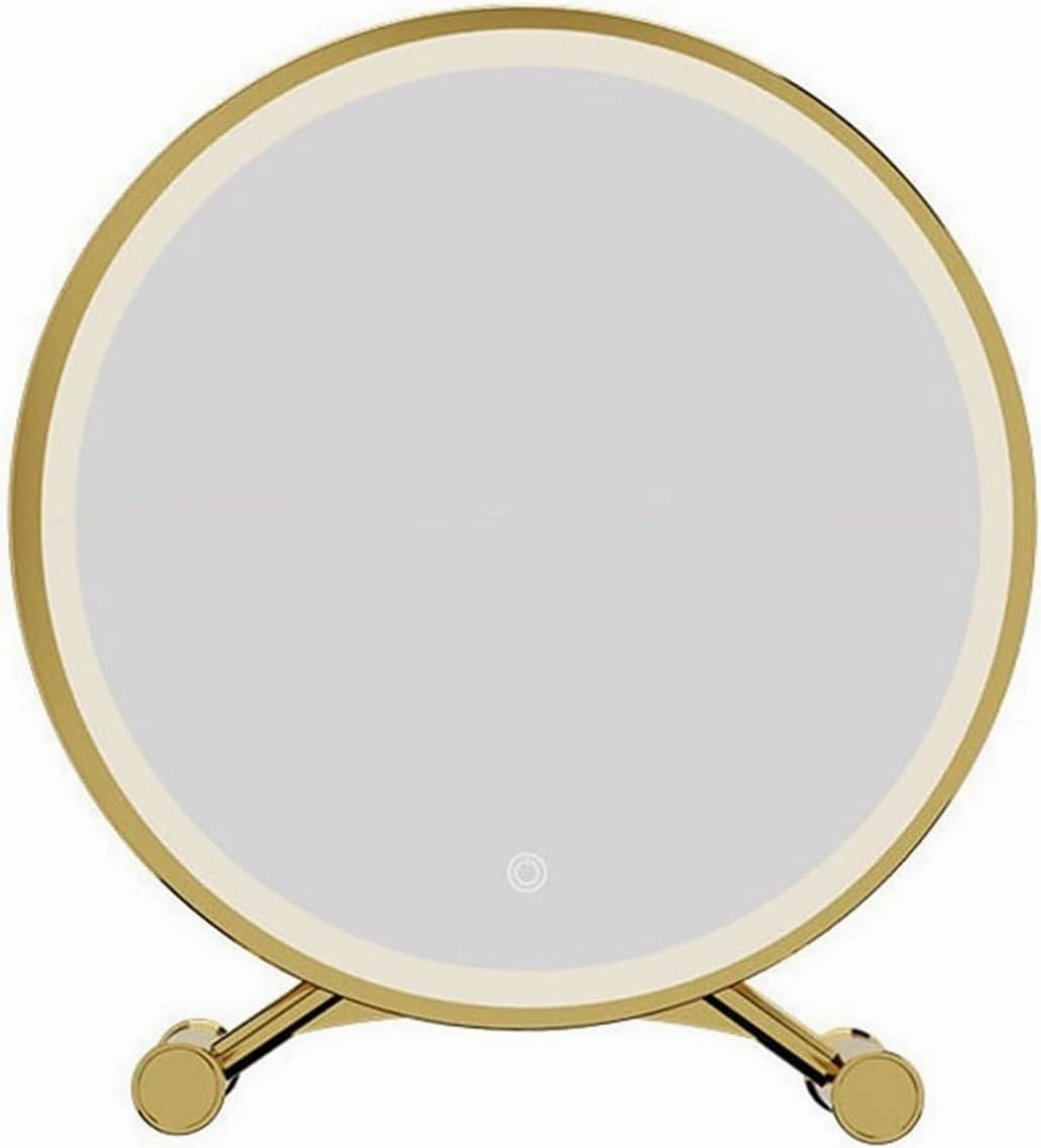 Makeup Mirror Desktop LED Makeup Mirror with Light for Women's Bedroom Dressing Table Vertical Makeup Mirror Bathroom Beauty Mirror Cosmetic Mirror(Medium)