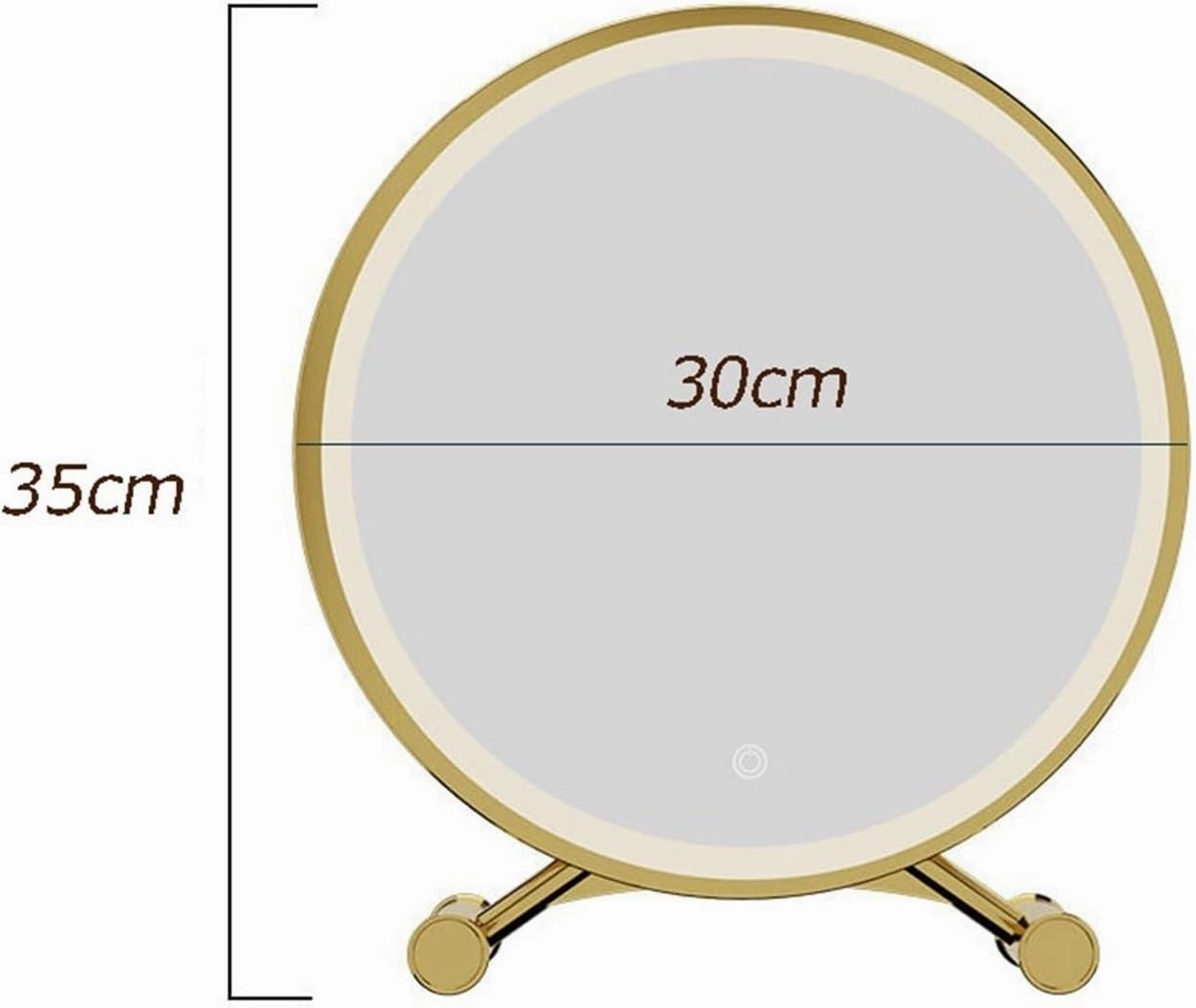 Makeup Mirror Desktop LED Makeup Mirror with Light for Women's Bedroom Dressing Table Vertical Makeup Mirror Bathroom Beauty Mirror Cosmetic Mirror(Medium)