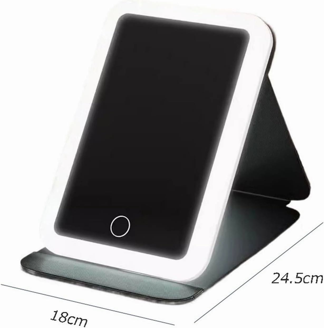 Makeup Mirror Foldable LED Makeup Mirror with Light Supplementary Mirror Portable Desktop Bedroom Makeup Rechargeable Mirror Cosmetic Mirror(A)