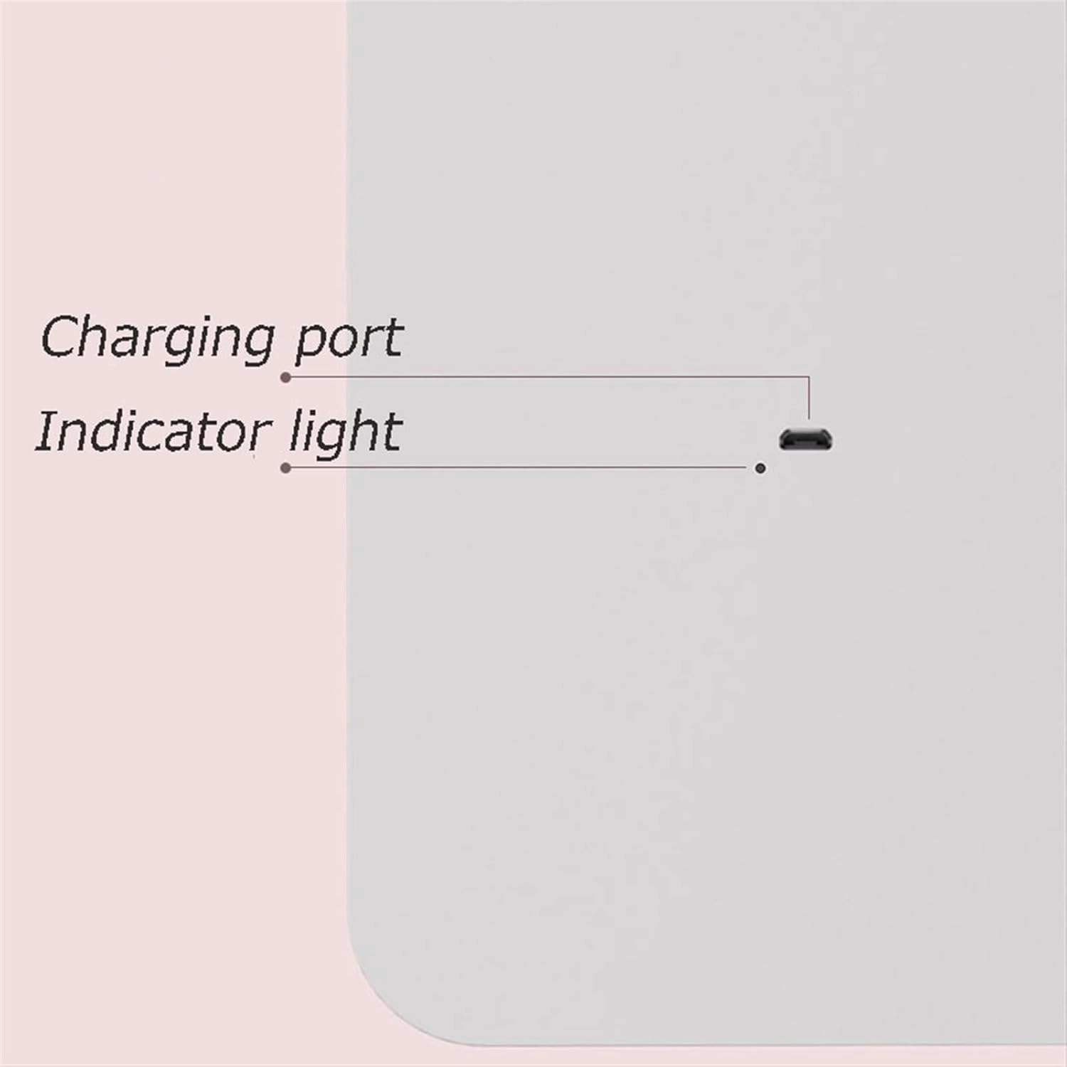 Makeup Mirror Foldable LED Makeup Mirror with Light Supplementary Mirror Portable Desktop Bedroom Makeup Rechargeable Mirror Cosmetic Mirror(A)