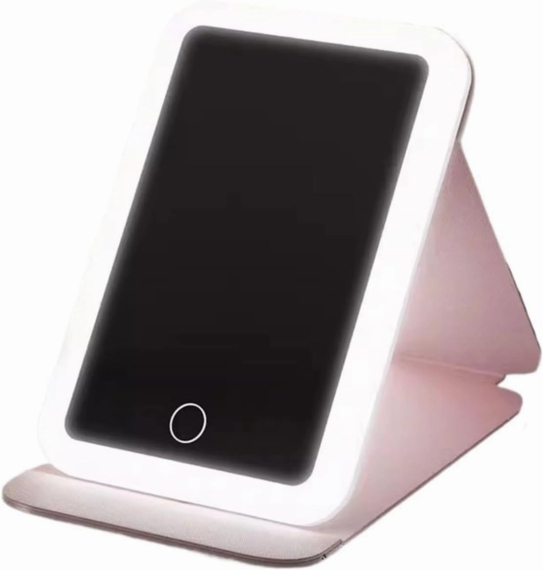 Makeup Mirror Foldable LED Makeup Mirror with Light Supplementary Mirror Portable Desktop Bedroom Makeup Rechargeable Mirror Cosmetic Mirror(A)