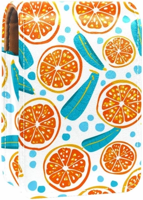 Makeup Organizer,Makeup Lipstick Case for Outside Mini Bag Travel Cosmetic Pouch,Cartoon Orange Lemon