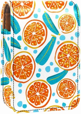 Makeup Organizer,Makeup Lipstick Case for Outside Mini Bag Travel Cosmetic Pouch,Cartoon Orange Lemon
