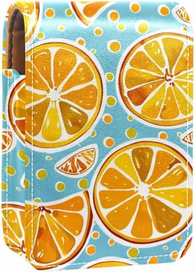 Makeup Organizer,Makeup Lipstick Case for Outside Mini Bag Travel Cosmetic Pouch,Cartoon Orange Lemon
