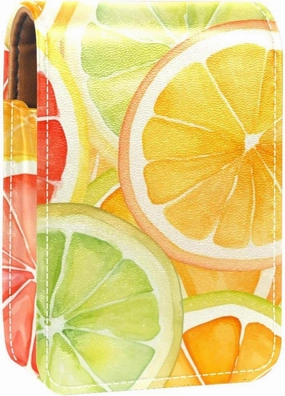 Makeup Organizer,Makeup Lipstick Case for Outside Mini Bag Travel Cosmetic Pouch,Watercolor Orange and Lemon