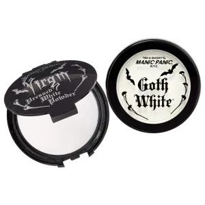 MANIC PANIC Goth White Cream to Powder Foundation - Full Coverage Cream Foundation for Halloween, Cosplay or Costume Makeup - Base, Primer, Under Eyes Concealer or Shadow Brightener - Vegan