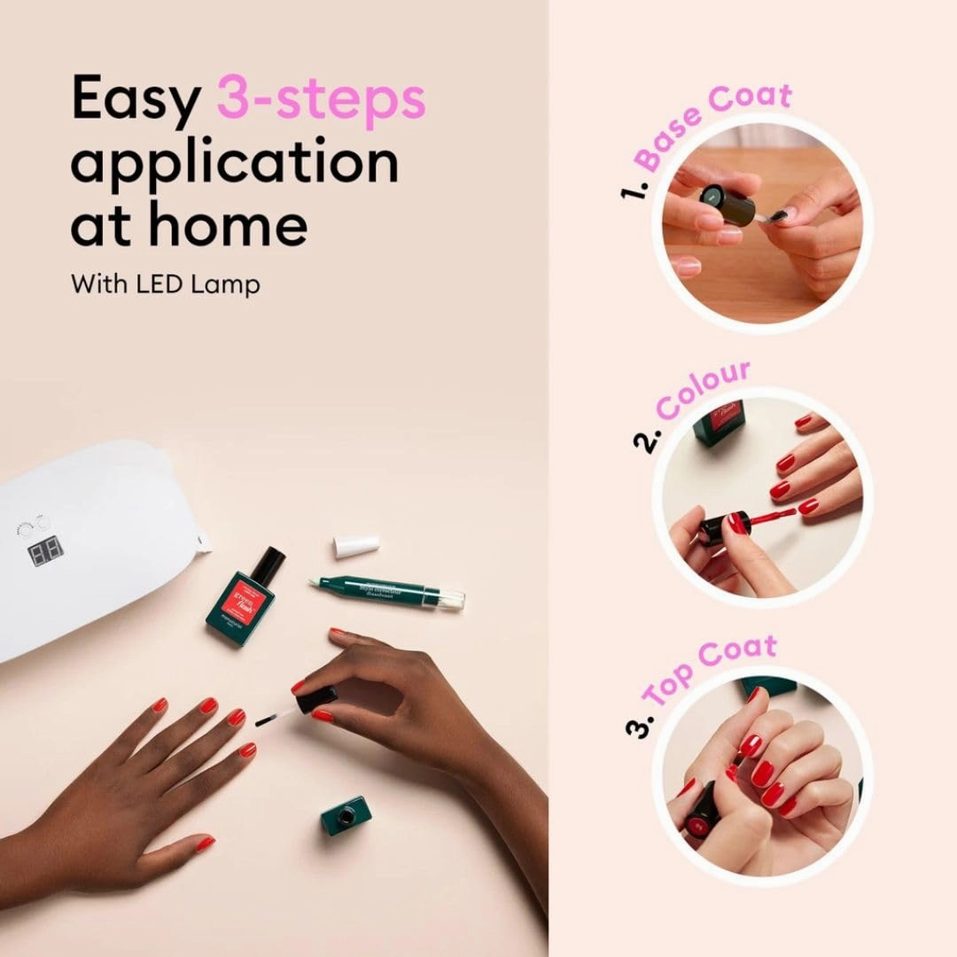 Manucurist Green Flash LED Pale Rose Gel Nail Polish - Vegan, 12-Free, Plant-Based Gel Polish - Strengthens and Protects the Nail - Sheer Pastel Pink Nail Polish - Gel Nail Polishes - Made in France