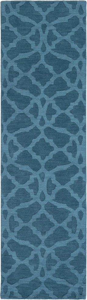 Mark&Day Wool Rugs, 2x12 Aramis Modern Teal Runner Area Rug, Green Carpet for Hallway, Kitchen, Bedroom or Living Room (2'3" x 12' Runner)