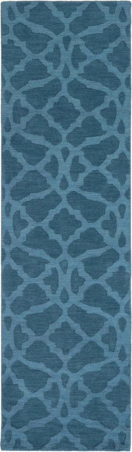 Mark&Day Wool Rugs, 2x12 Aramis Modern Teal Runner Area Rug, Green Carpet for Hallway, Kitchen, Bedroom or Living Room (2'3" x 12' Runner)