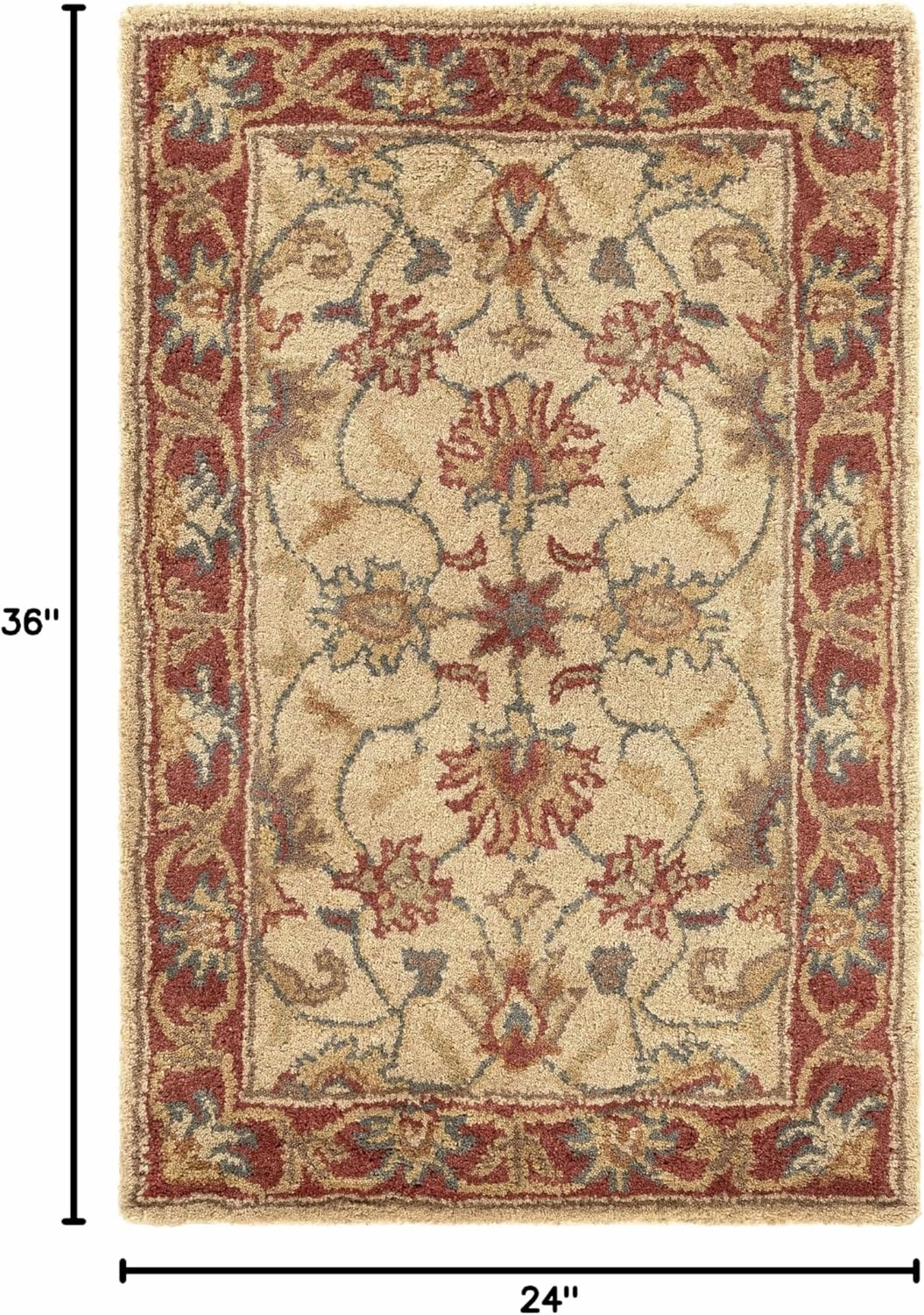 Mark&Day Wool Rugs, 2x3 Paris Traditional Camel Area Rug, Brown Beige Carpet for Living Room, Bedroom or Kitchen (2' x 3')