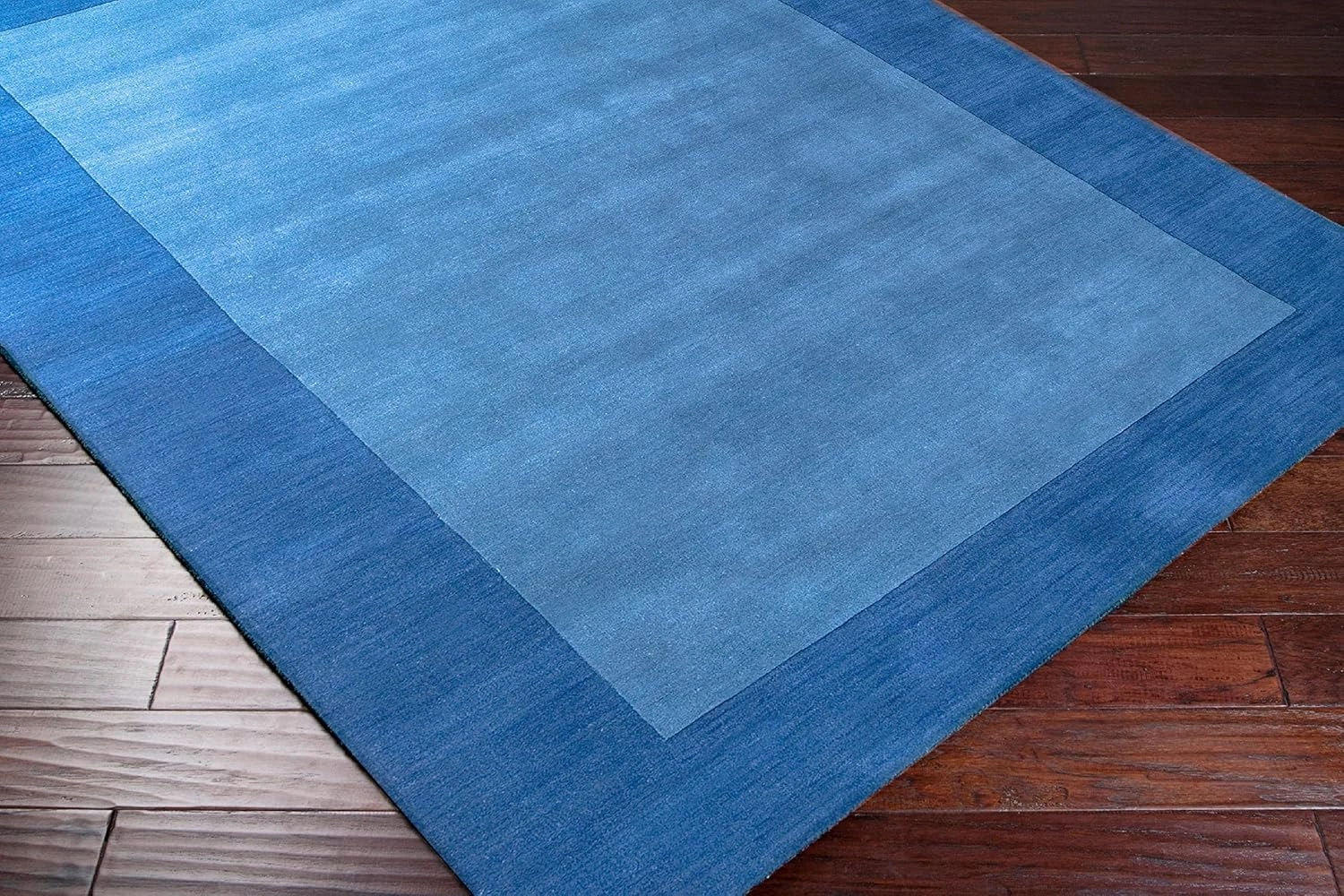 Mark&Day Wool Rugs, 2x8 Reims Modern Dark Blue Runner Area Rug, Blue Carpet for Hallway, Kitchen, Bedroom or Living Room (2'6" x 8' Runner)