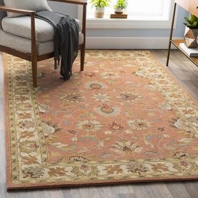 Mark&Day Wool Rugs, 5x8 Paris Traditional Burnt Orange Area Rug, Orange Beige Carpet for Living Room, Bedroom or Kitchen (5' x 8')