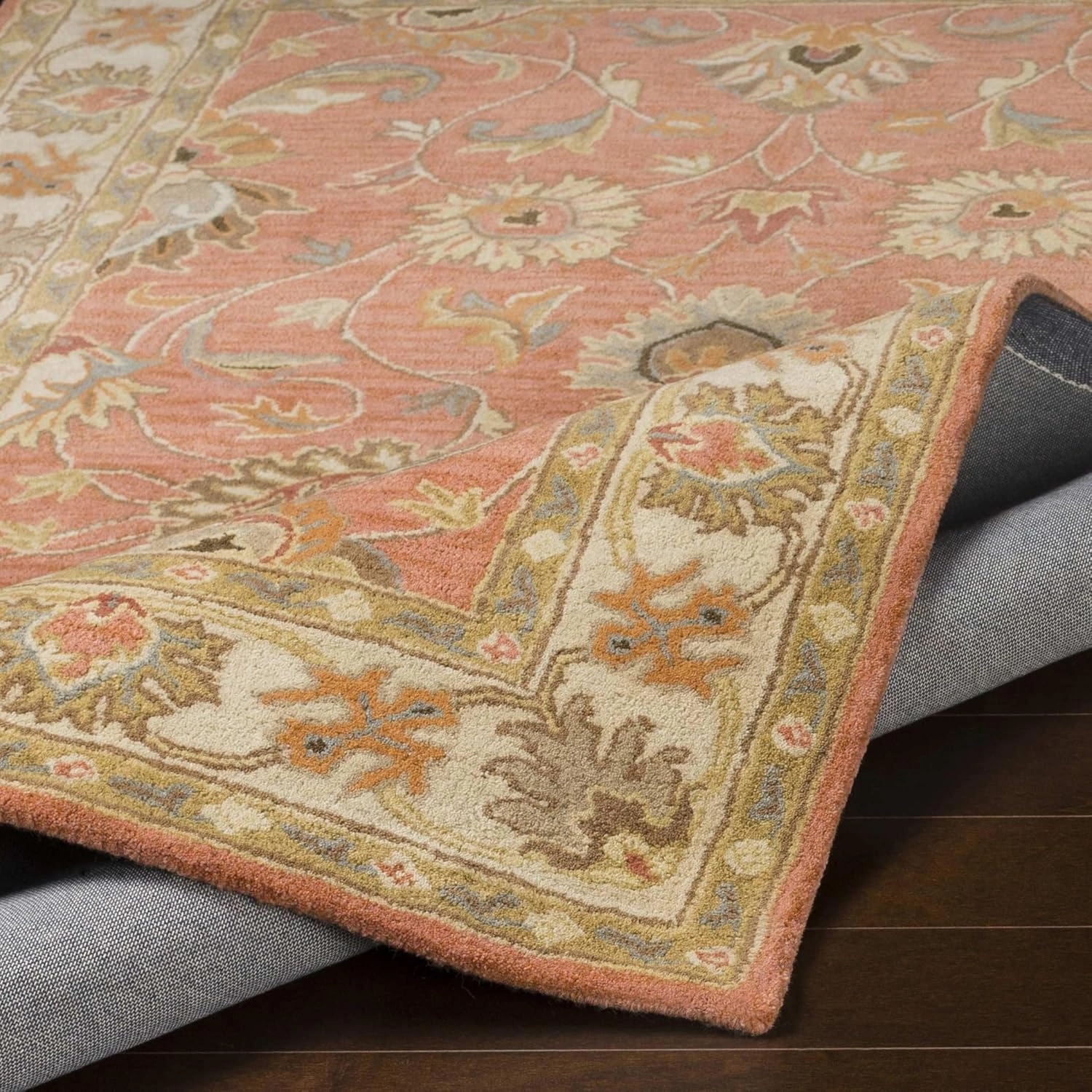 Mark&Day Wool Rugs, 5x8 Paris Traditional Burnt Orange Area Rug, Orange Beige Carpet for Living Room, Bedroom or Kitchen (5' x 8')