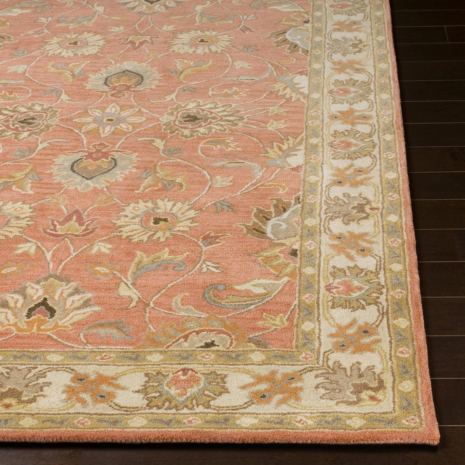Mark&Day Wool Rugs, 5x8 Paris Traditional Burnt Orange Area Rug, Orange Beige Carpet for Living Room, Bedroom or Kitchen (5' x 8')