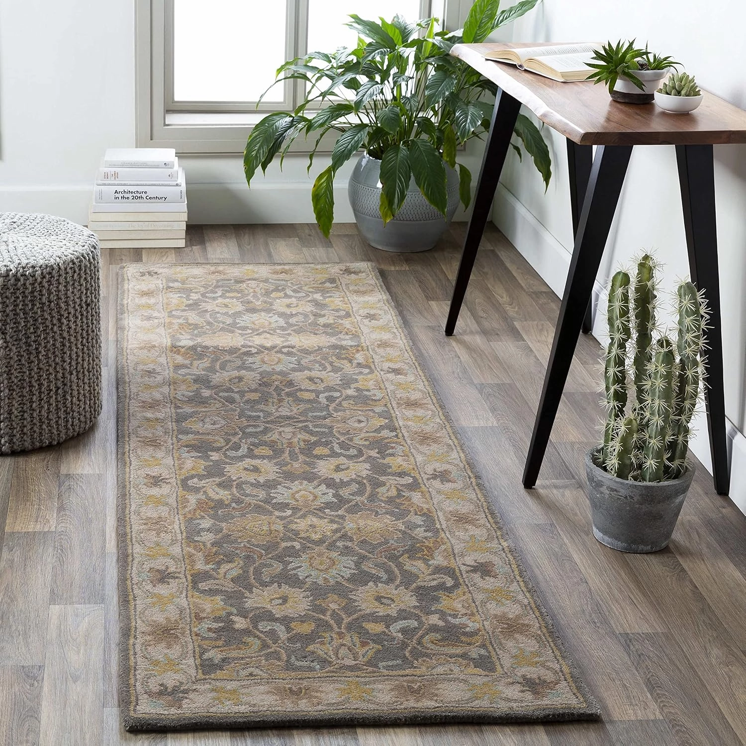 Mark&Day Wool Rugs, 5x8 Paris Traditional Khaki Area Rug, Brown White Beige Carpet for Living Room, Bedroom or Kitchen (5' x 8')