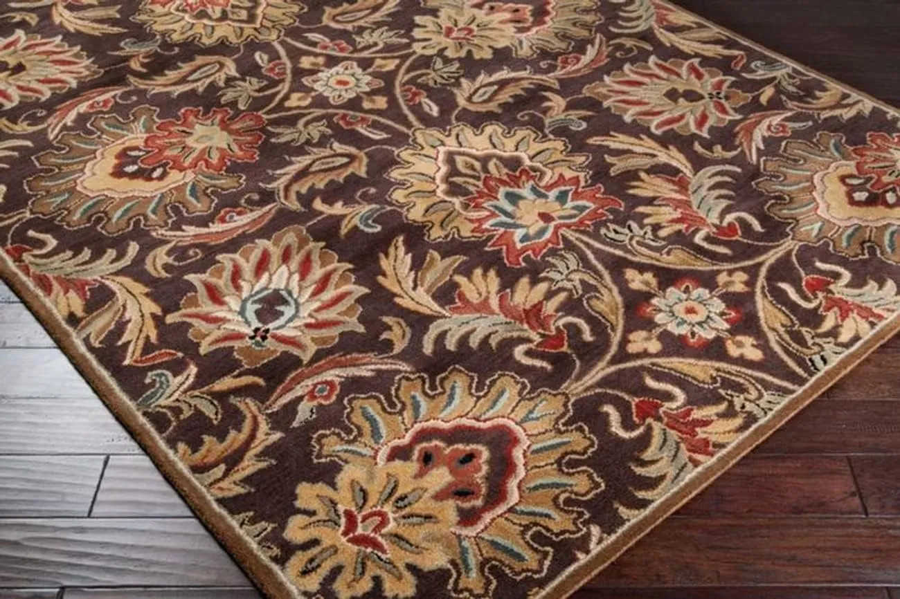 Mark&Day Wool Rugs, 2x3 Lyon Traditional Dark Brown Area Rug, Brown Beige Carpet for Living Room, Bedroom or Kitchen (2' x 3')
