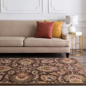 Mark&Day Wool Rugs, 2x3 Lyon Traditional Dark Brown Area Rug, Brown Beige Carpet for Living Room, Bedroom or Kitchen (2' x 3')