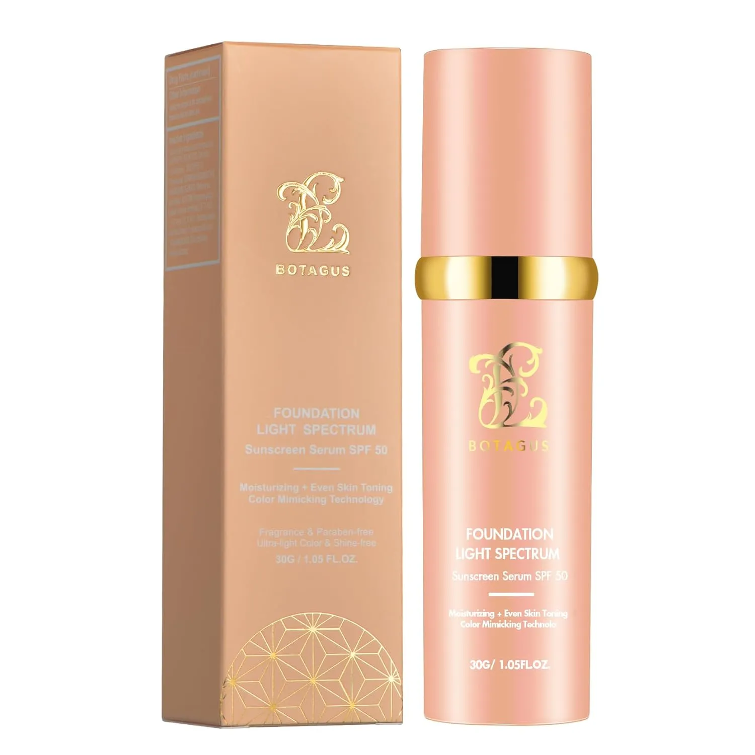 Match Cosmetics Foundation 4 in 1-Light Spectrum,4 in 1 Cosmetics Foundation Liquid with SPF 50 , Concealer Cosmetic Lightweight Makeup, Longwearing & Waterproof for Makeup