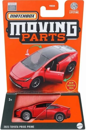 Matchbox Moving Parts Toyota Prius Prime 2023, 1:64 Scale Die-Cast Model Car, Red