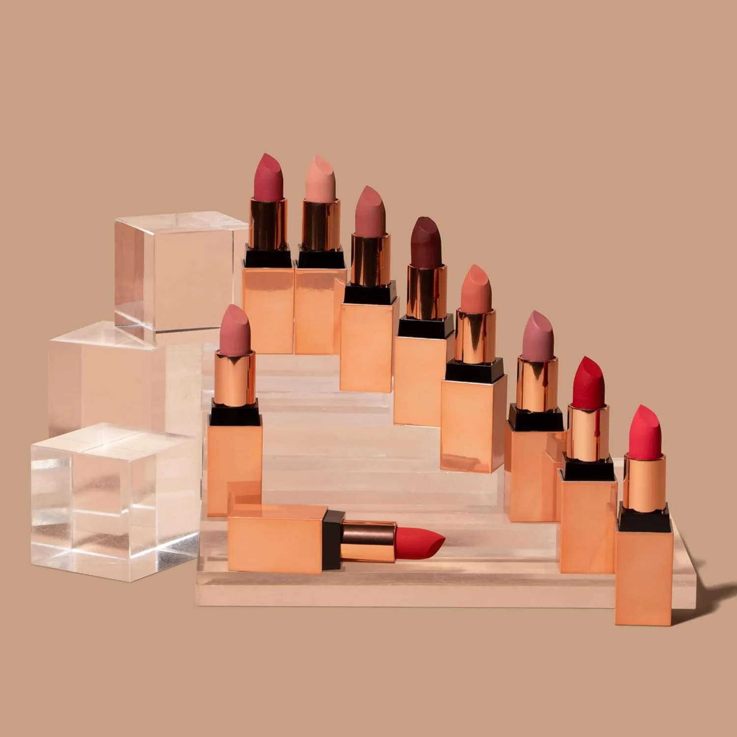Matte, Long Lasting, Hydrating Vegan Lipstick with Vitamin E and Watermelon Seed Oil (Badass- Soft Orange Color)