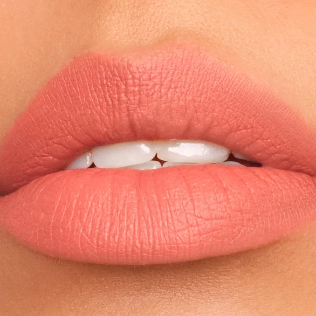 Matte, Long Lasting, Hydrating Vegan Lipstick with Vitamin E and Watermelon Seed Oil (Badass- Soft Orange Color)