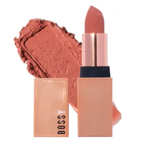 Matte, Long Lasting, Hydrating Vegan Lipstick with Vitamin E and Watermelon Seed Oil (Badass- Soft Orange Color)