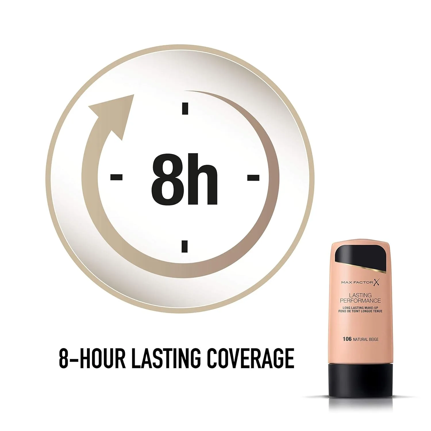 Max Factor, Long Lasting Performance No.106, Natural Beige, Foundation, 1.1 Ounce