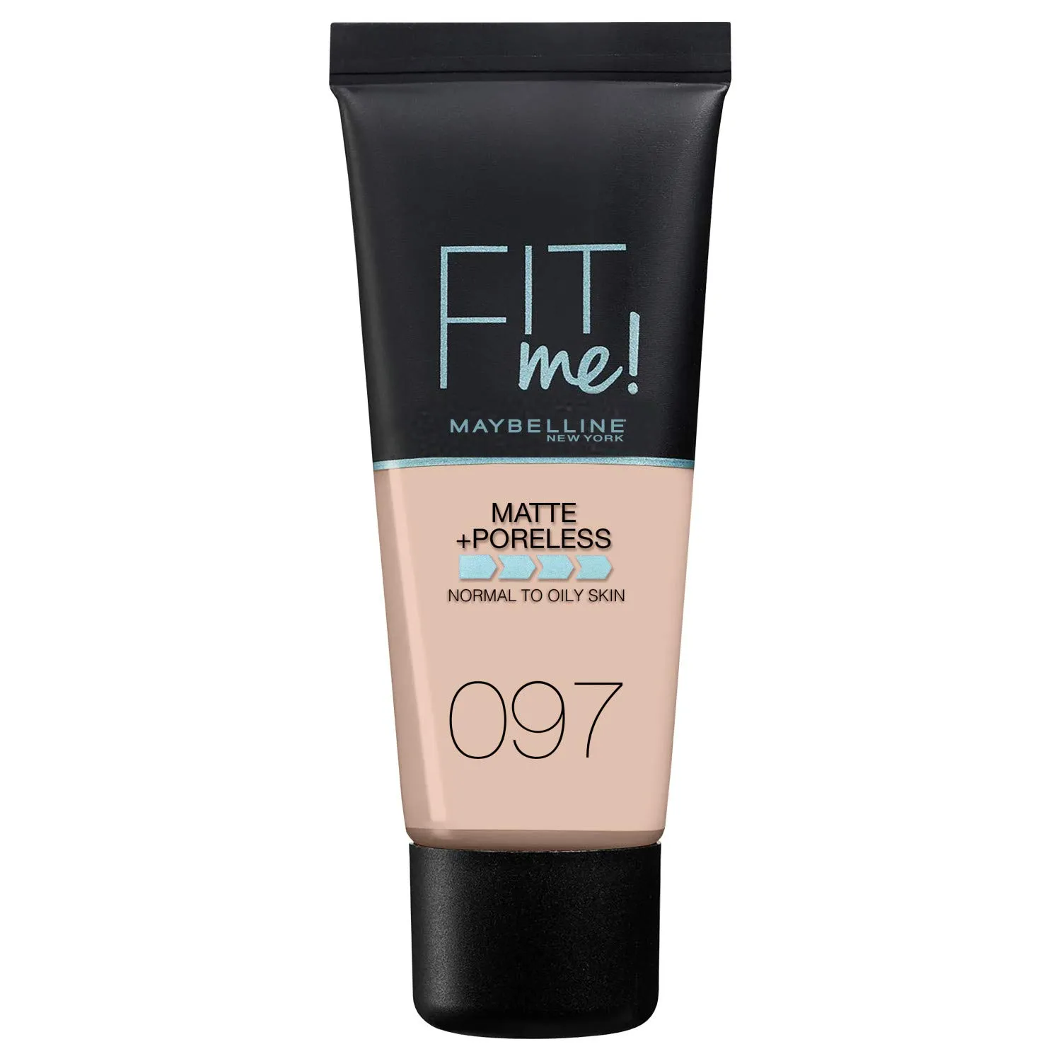 Maybelline Fit Me Foundation, Medium Coverage, Blendable With a Matte and Poreless Finish, For Normal to Oily Skin, Shade: 097 Natural Porcelain, 30ml