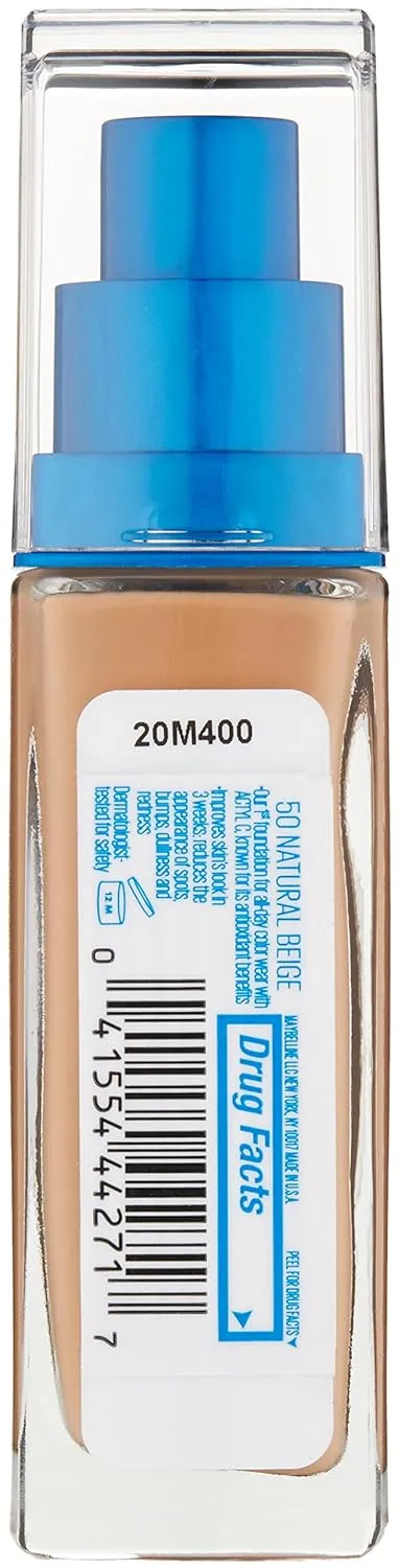 Maybelline New York Super Stay Better Skin Foundation, Natural Beige, 1 fl. oz.